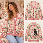 Getting Meowied Bridal Christmas Knitted Cardigan, Cozy Winter Outfit Sweater