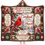 Personalized Red Cardinal Memorial Hooded Blanket, Visitor from Heaven Gift