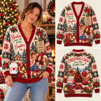 Cozy Christmas Besties Make The Season Brighter Christmas Knitted Cardigan, Cozy Winter Outfit Sweater