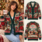 Warm Wishes & Best Friends Holiday Christmas Knitted Cardigan, Cozy Winter Outfit Sweater