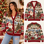 Good Things Take Time Santa Christmas Knitted Cardigan, Cozy Winter Outfit Sweater