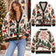 Cozy Warm Love Snowman Bow Christmas Knitted Cardigan, Festive Winter Outfit Sweater