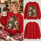 Christmas Tree Kittens Sweatshirt – Cute Playful Cats Decorating Tree Crewneck