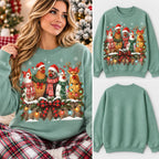 Christmas Chicken Crewneck Sweatshirt - Cute Holiday Farmhouse Pullover