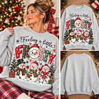 Cute Snowman Family Holiday Graphic Crewneck Sweatshirt