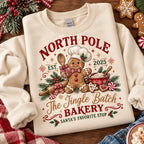 Personalized Year Cozy Christmas Gingerbread Bakery Kitchen Sweatshirt, Winter Sweater Outfit