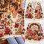 Merry Christmas Gingerbread & Hot Cocoa Knitted Cardigan - Festive Holiday Sweater for Women