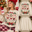 Festive Christmas Goose Wreath & Lights Crewneck Sweatshirt