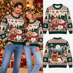 Custom Name Golden Retriever Dog Lover Christmas Ugly Sweater Sweatshirt