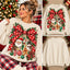 Vintage Christmas Polka Dot Bow Ornament Graphic Sweatshirt