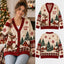 Personalized "Cozy Reindeer & Winter Cabin" Knitted Cardigan