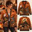 Personalized Halloween Witch Raccoon & Ghost Knitted Cardigan - Custom Name Sweater