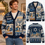 Happy Cozy Hanukkah Knitted Cardigan, Autumn Sweater