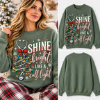 Shine Bright Like A Call Light Christmas Nurse Sweatshirt
