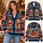 Personalized "A Man And His Dog" Christmas Knitted Cardigan Sweater
