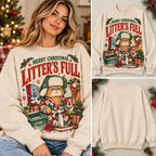 Grumpy Cat In Bathrobe Christmas Litter Box Graphic Sweatshirt