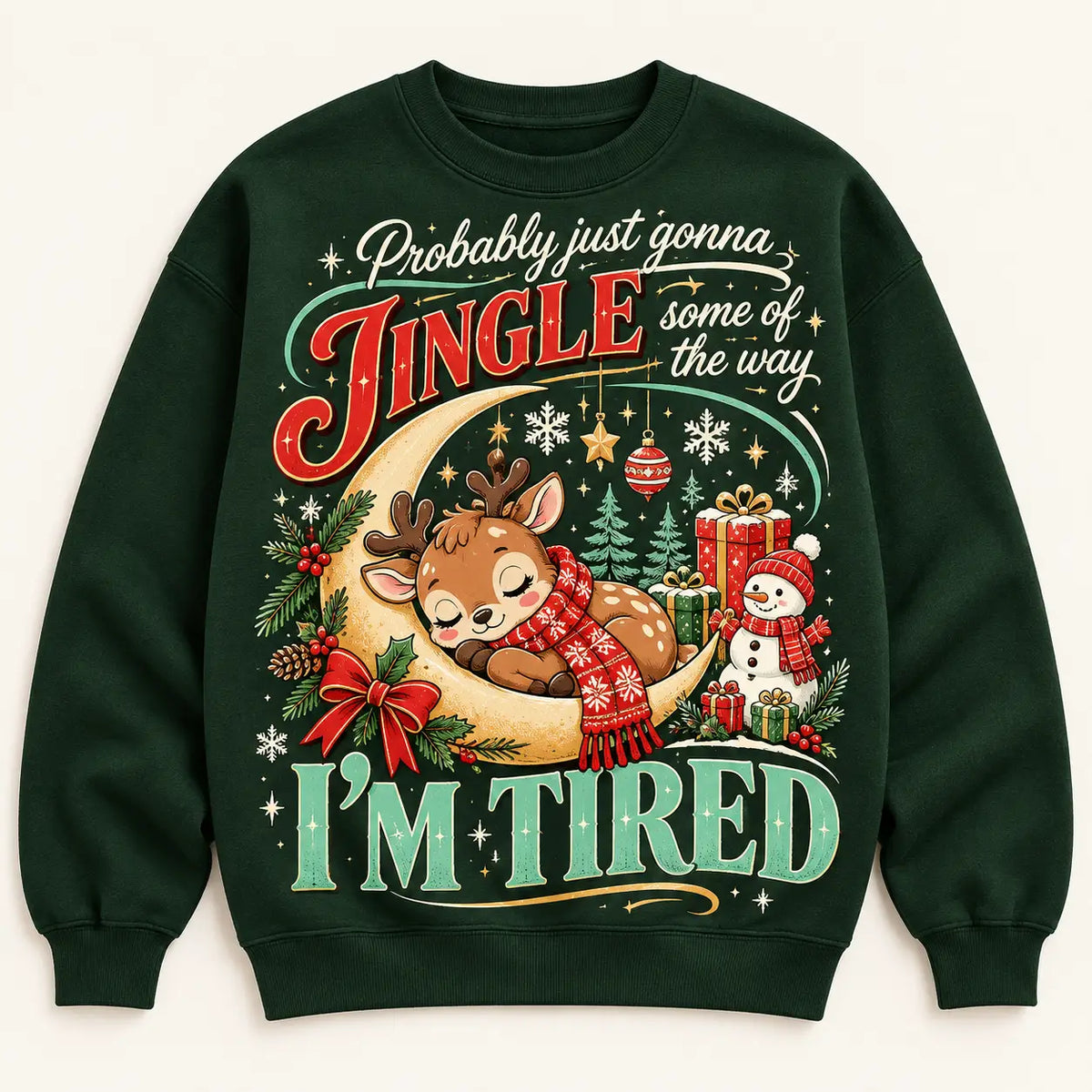 Probably Just Gonna Jingle Some Of The Way I'm Tired Reindeer Sweatshirt