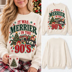 Vintage 90s Nostalgia Christmas Tree Lights Graphic Crewneck