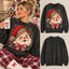 Leopard Santa Claus Face Dark Grey Christmas Sweatshirt