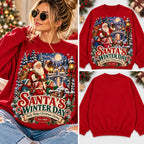 Classic Santa's Winter Day Est 1960 Red Graphic Pullover Sweatshirt