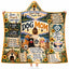 Dog Mom Hooded Blanket, Sunflower Dog Lover Patchwork Sunset Gift for Women