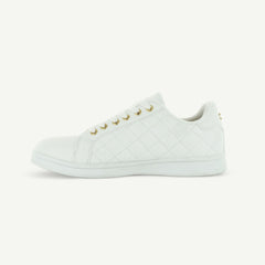 Voltaire: Quilted Court Shoe - White