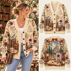 Book Club & A Tale As Old As Time Enchanted Rose Knitted Cardigan