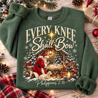 Kneeling Santa & Baby Jesus Faith Christmas Sweatshirt, Winter Sweater Outfit