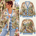 Fairytale Snow White Princess, Apple Orchard & Cozy Cottage Knitted Cardigan Sweater