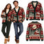 Personalized Couple Name Festive Santa House Christmas Knitted Cardigan, Cozy Winter Outfit Sweater