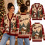 Cozy Festive Santa Is Coming Christmas Knitted Cardigan, Winter Outfit Sweater