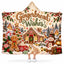 Gingerbread Wishes Hooded Blanket, Christmas Gingerbread House Snowman Gift