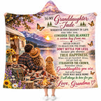 Personalized To My Granddaughter Hooded Blanket, Outdoor Camping Gift Grandma