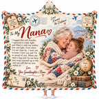 Personalized Photo Nana Hooded Blanket, Custom Long Distance Airmail Hug Gift