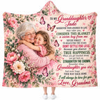 Personalized To My Granddaughter Hooded Blanket, Floral Grandma Gift