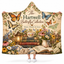 Personalized Butterfly Collection Hooded Blanket, Vintage Botanical Garden Gift