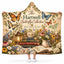 The Hartwell Butterfly Collection Hooded Blanket - Vintage Garden & Books Fleece Throw