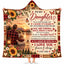 To My Daughter Hooded Blanket - Sunset Lake Sunflower Fleece Throw Gift from Dad