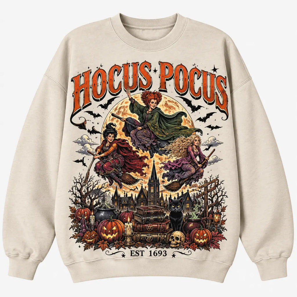 Hocus Pocus Witch Est 1693 Christmas Sweatshirt,  Winter Sweater Outfit