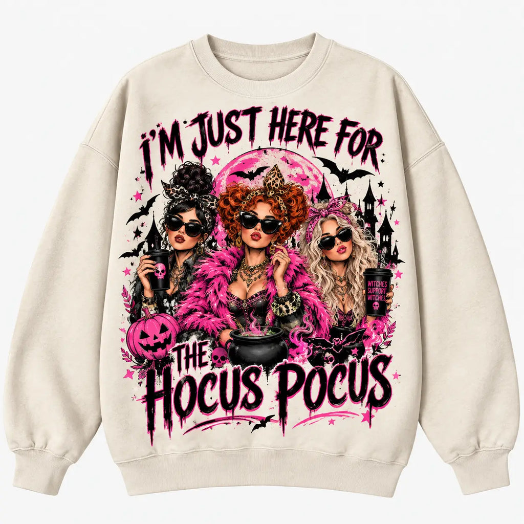 I'm Just Here For The Hocus Pocus Halloween Sweatshirt,  Autumn Sweater Outfit
