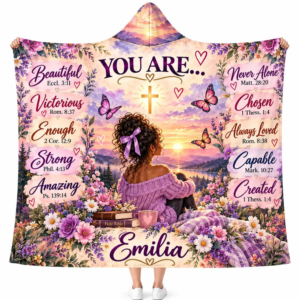 Personalized You Are Emilia Hooded Blanket, Chrismas Women Gift