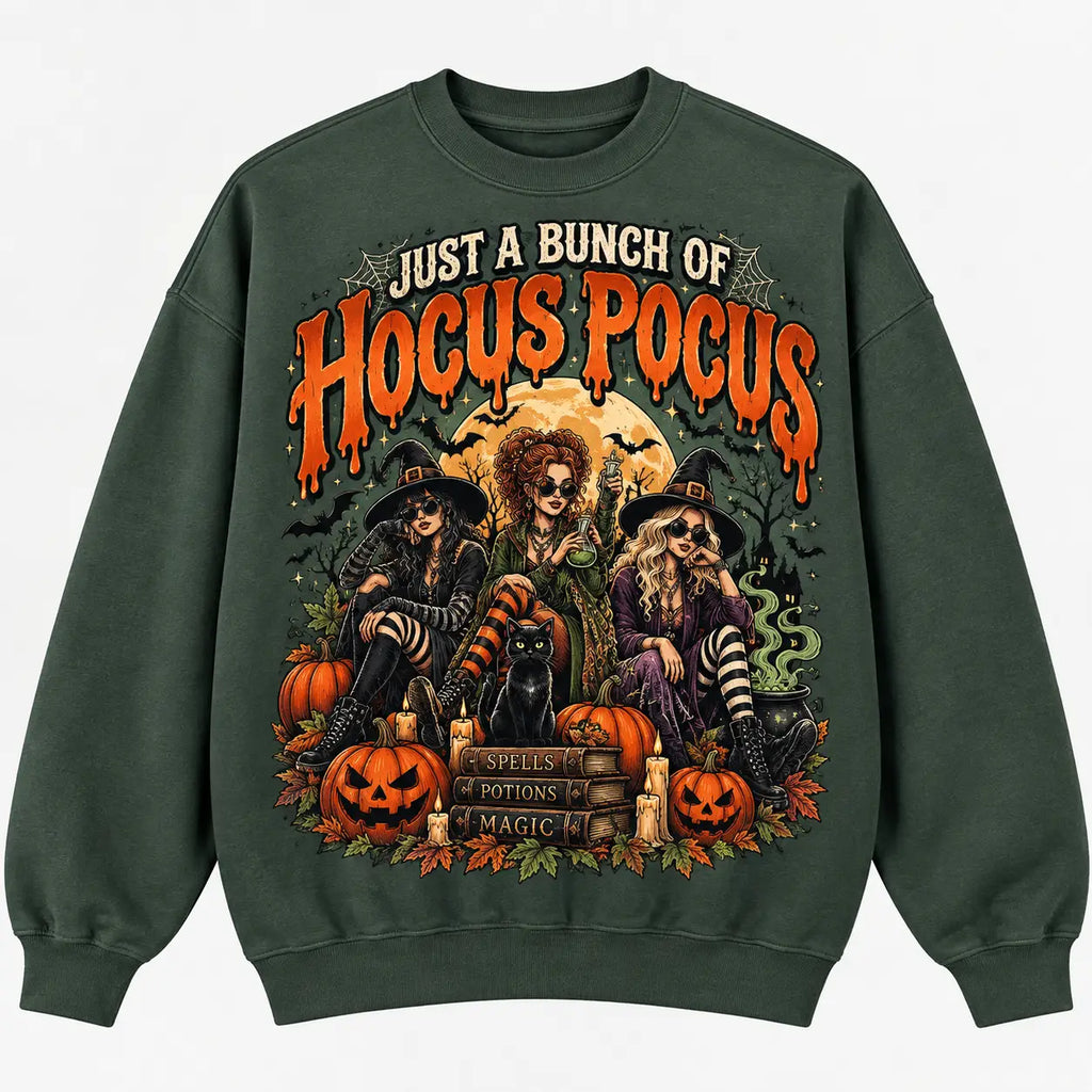 Its Just A Bunch Of Hocus Pocus Witch Halloween Sweatshirt,  Autumn Sweater Outfit
