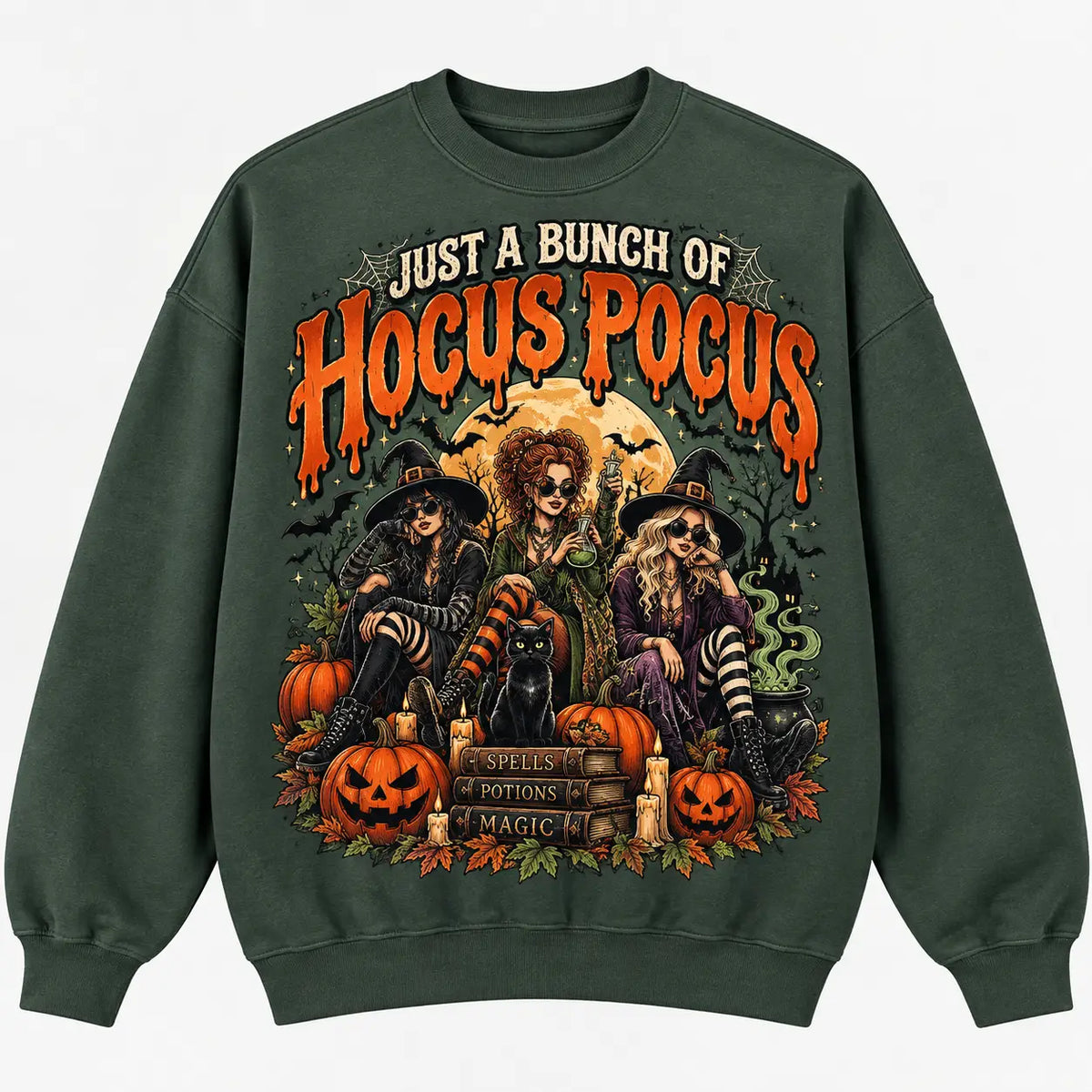 Its Just A Bunch Of Hocus Pocus Witch Halloween Sweatshirt,  Autumn Sweater Outfit