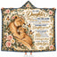 To My Daughter Hooded Blanket - Lioness and Cub Floral Fleece Throw Gift from Mom