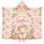 Custom Name Baby Girl Hooded Blanket - Christian Bible Verses Pink Floral Lamb & Rainbow Wearable Blanket, Baptism Gift
