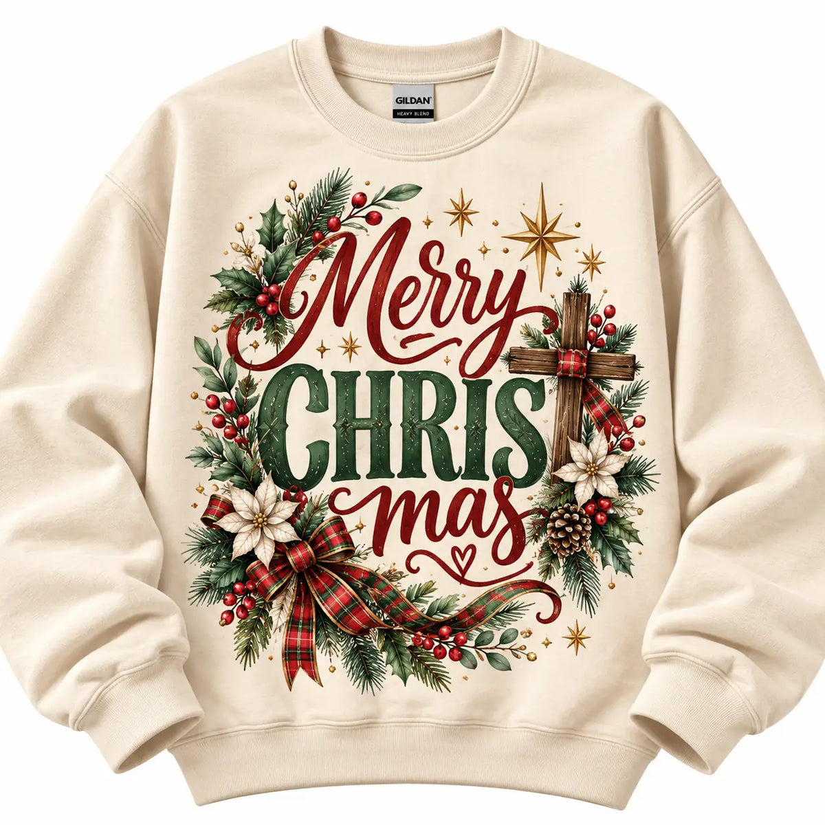 Merry CHRISTmas Christian Sweatshirt – Keep CHRIST In Christmas Cross Crewneck