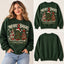 Merry & Bright Christmas Sweatshirt – Retro Christmas Trees & Leopard Print Crewneck