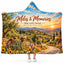 Personalized Miles & Memories Hooded Blanket - Tuscany Bicycle Sunset Scenic Fleece Throw Gift