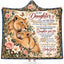 To My Daughter Hooded Blanket - Lioness and Cub Floral Fleece Throw Gift from Mom