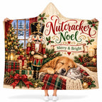Nutcracker Noel Hooded Blanket - Festive Christmas Dog & Cat Fleece Throw